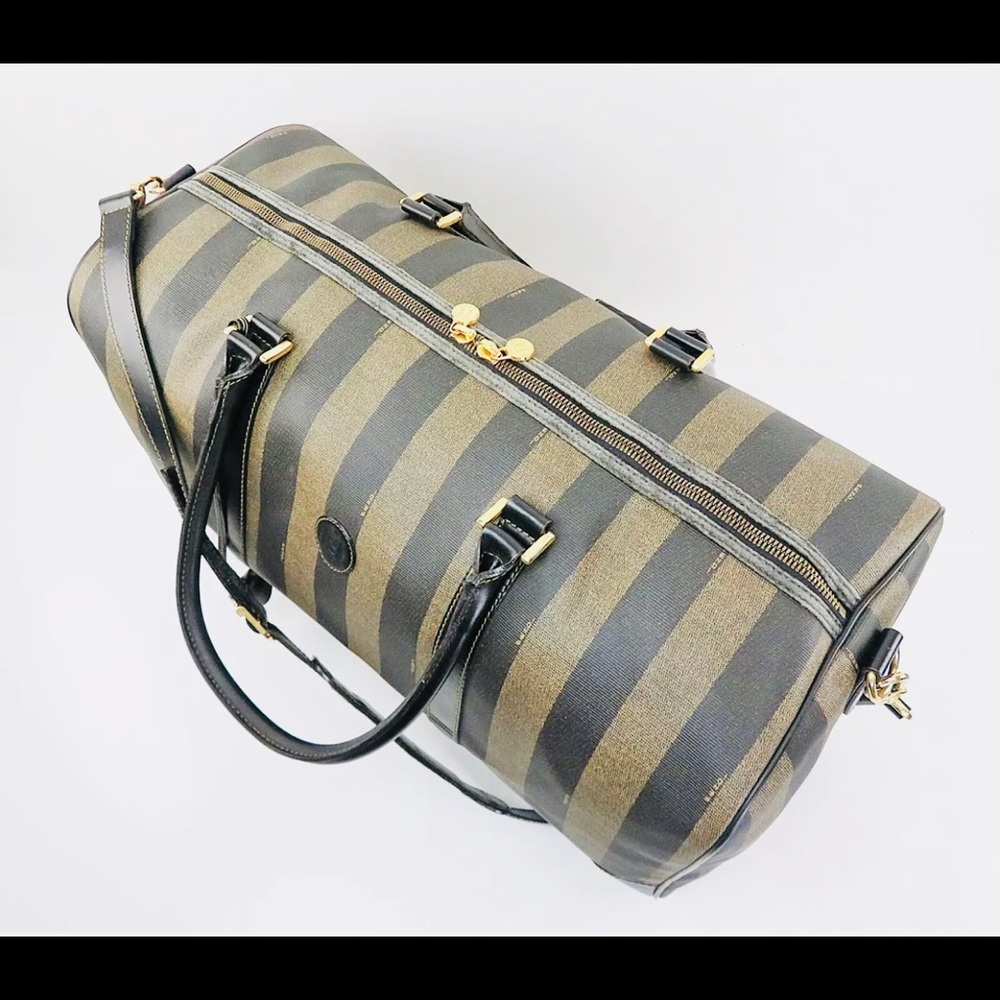 ‼️FENDI Black Beige Canvas Duffel Bag - Picture 7 of 8